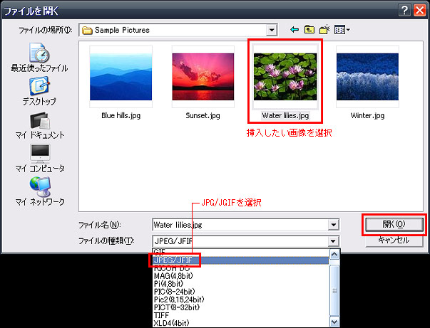 ファイルを指定